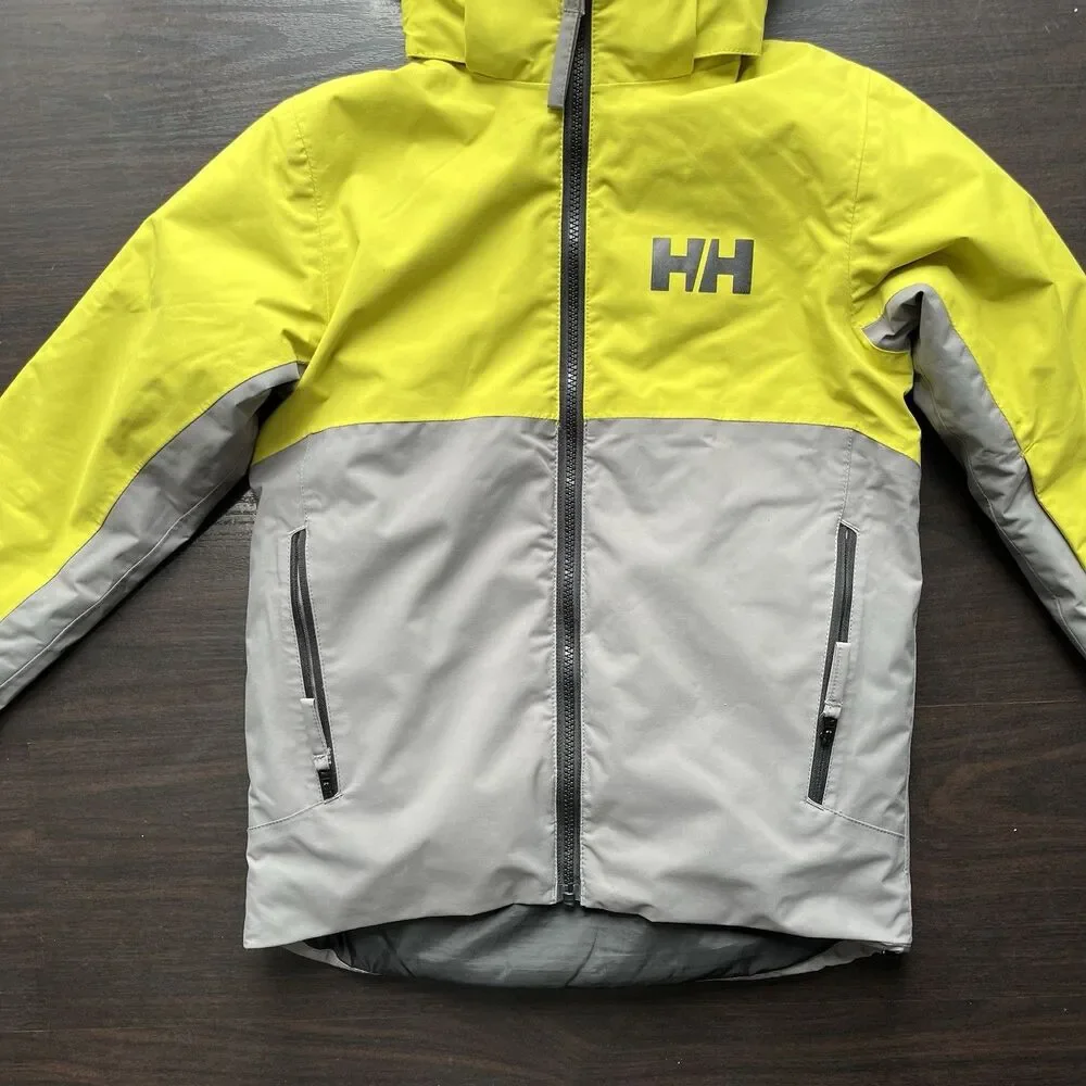 HELLY HANSEN Kids Sz 8 Traverse Jacket Waterproof Insulated Hooded Ski Snowboard